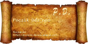 Poczik Dénes névjegykártya
